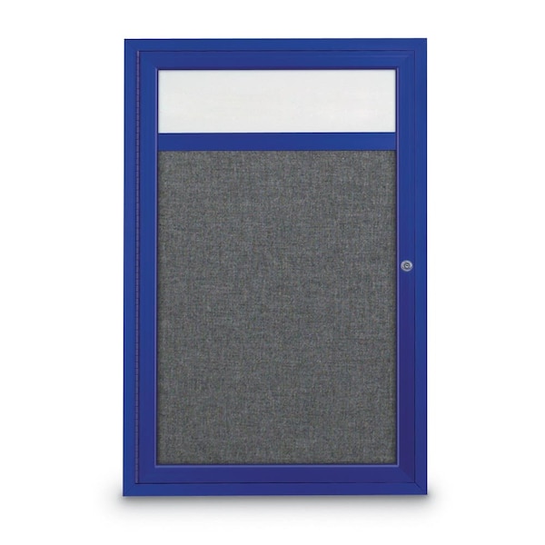 Slim Enclosed Corkboard, 30"x30", Black Alum Frame/Surf